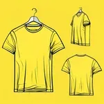 plain bright yellow short-sleeved t-shirt image